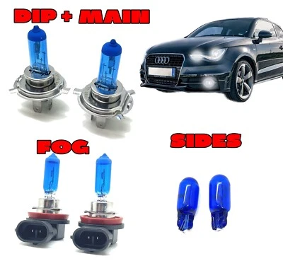 Headlight Light Bulbs Set 55 W H4 H8 501 7500K Xenon For Hyundai i10 2013-On - Image 1 of 4
