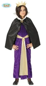 Costume malefica bambina maleficent vestito lungo horror nero e viola Halloween - Foto 1 di 2