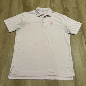 Peter Millar Striped Pink Polo Shirt Essex Fells Country Club Men Size Large - Picture 1 of 10