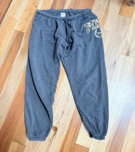 Victoria’s Secret PINK GRÖSSE L PAILLETTEN HÜFT GLITZER LOGO GRAU JOGGINGHOSE BEQUEME Y2K HOSE - Bild 1 von 8