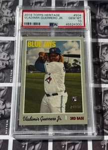 2019 Topps Heritage Baseball Vladimir Guerrero Jr 504 RC PSA 10 Gem Mint - Picture 1 of 2