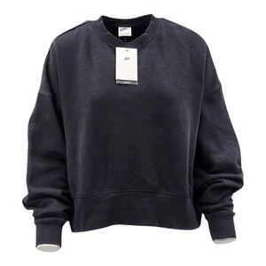 Nike Phoenix Fleece oversized crew sweatshirt in black - Picture 1 of 4