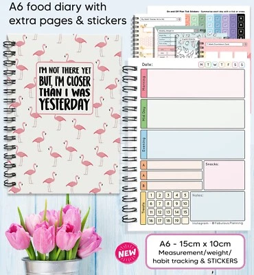 Food Diary Diet Journal Slimming World Compatible Weight Loss Tracker A6 Book PF