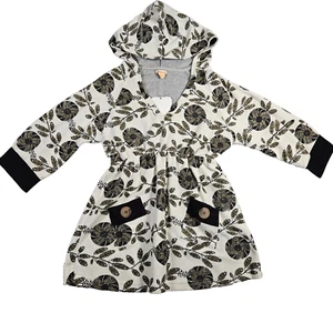 NWT Lucca Women's Plant Foliage Relaxed Hooded Lagenlook Terry Tunic Top Sz L - Photo 1 sur 8