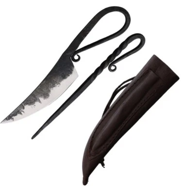 Antiguo juego de desollador de forja cuchillo fijo forjado ferrocarril carretera espiga construcción OF045 Foto 1 de 3