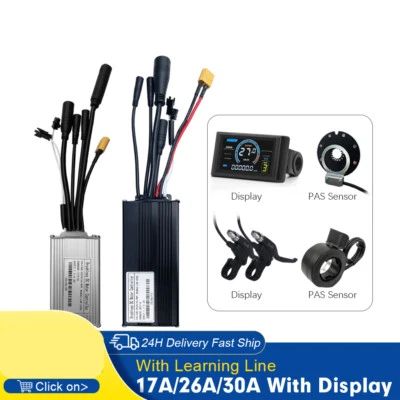 E-bike Sine Wave Waterproof Controller 36V/48V 17A-30A with LCD S966 Display - Image 1 of 4