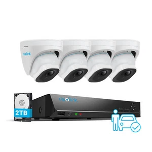 Reolink 8MP PoE Überwachungskamera Set 4x 8MP Dome Kamera 8CH NVR RLK8-800D4-A - Afbeelding 1 van 11