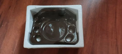 new Brown Ceramic Toothbrush Tumbler Cup Holder Wall Mount NOS Retro USA - Image 1 of 2