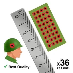 1:32 Scale Britains US WW2 Helmet Stickers x36 (1 Sheet) for Toy Soldiers - Picture 1 of 3