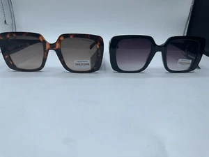Neue Original TRUE RELIGION quadratische Sonnenbrille übergroß schwarz/braun Schildkröte - Bild 1 von 9