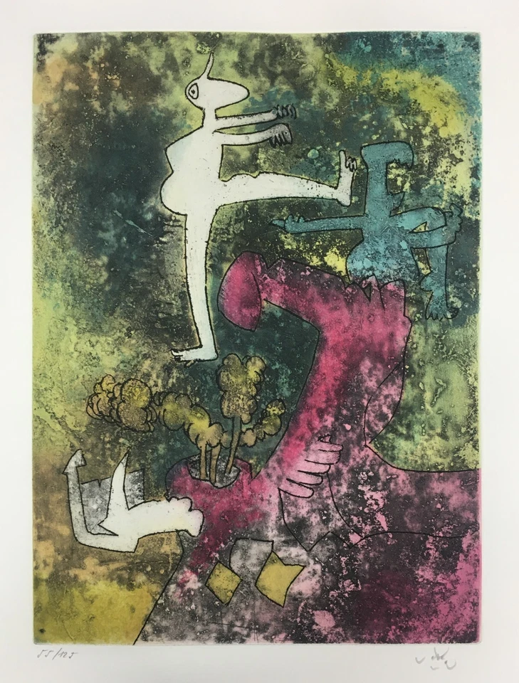 Grabado aguatinta firmado a mano Roberto Matta sin título 6 de "Centre Noeuds" 1974 Foto 1 de 1