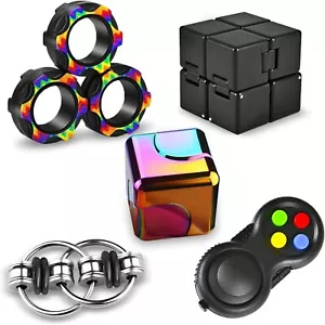5 Pcs Fidget Toys Adults Set EDC Cool Desk Gadgets Office Spinner Toys For Teen - Picture 1 of 5