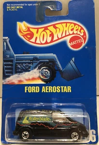 Tarjeta azul 1993 Hot Wheels Ford Aerostar #236 casi nueva/como nueva "Rollerblade" - Imagen 1 de 3