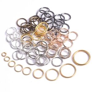 Gold/Silber/Bronze/Schwarz Metall Sprungringe Split Ringe 4/5/6/7/8/10/12/14/16mm