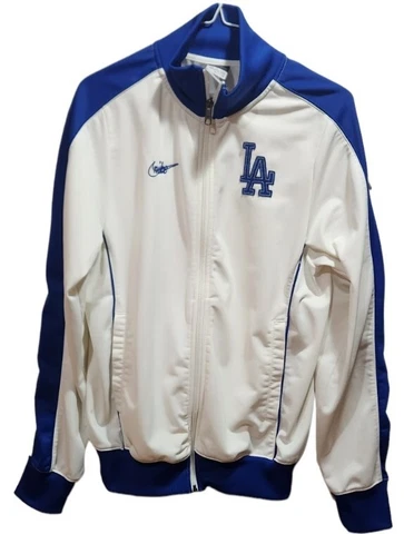 Nike Womens Los Angeles LA Dodgers Cooperstown Collection Zip White Jacket Small Cover