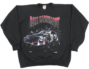 VTG 90s Nutmeg Mills Dale Earnhardt Intimidator 2 Sided Sweatshirt Black Men L - Picture 1 of 6