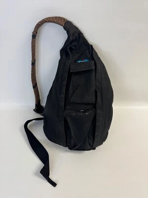 KAVU Original Rope Sling Mini Bag Polyester Crossbody Backpack Black Hiking - Image 1 of 4