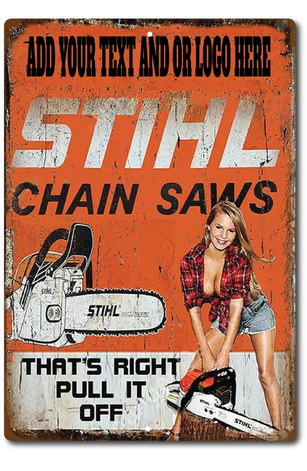 TIN SIGN McCulloch Chain Saws Tools Equipment Garage Rustic Metal B634
