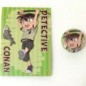 Tarjeta + Insignia Detective Conan Estuche Cerrado Kudo Shinichi Jimmy Edogawa Anime - Imagen 1 de 3