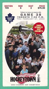 2-27-03 MAPLE LEAFS AT RED WINGS NHL HOCKEY TICKET STUB BRETT HULL TWO GOALS - Picture 1 of 2