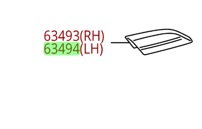 Toyota Highlander Sport 2008-2010 Rack de Teto Tampa Traseira Esquerda Original Fabricante de Equipamento Original OEM - Imagem 1 de 1