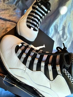 Tamanho 9.5 -Air Jordan 10 Retro 2005 BRANCO/PRETO/AÇO CINZA - Imagem 1 de 4