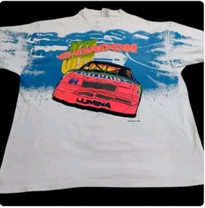 Vintage 1994 NASCAR Jeff Gordon 24 DuPont Lumina Race Car Helmet Tee Shirt XXL - Picture 1 of 14