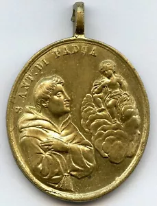 Medaglia Ciondolo Francia Religioso San Francesco Assisi Santa Padova 38x28mm 10gr!!! - Foto 1 di 2