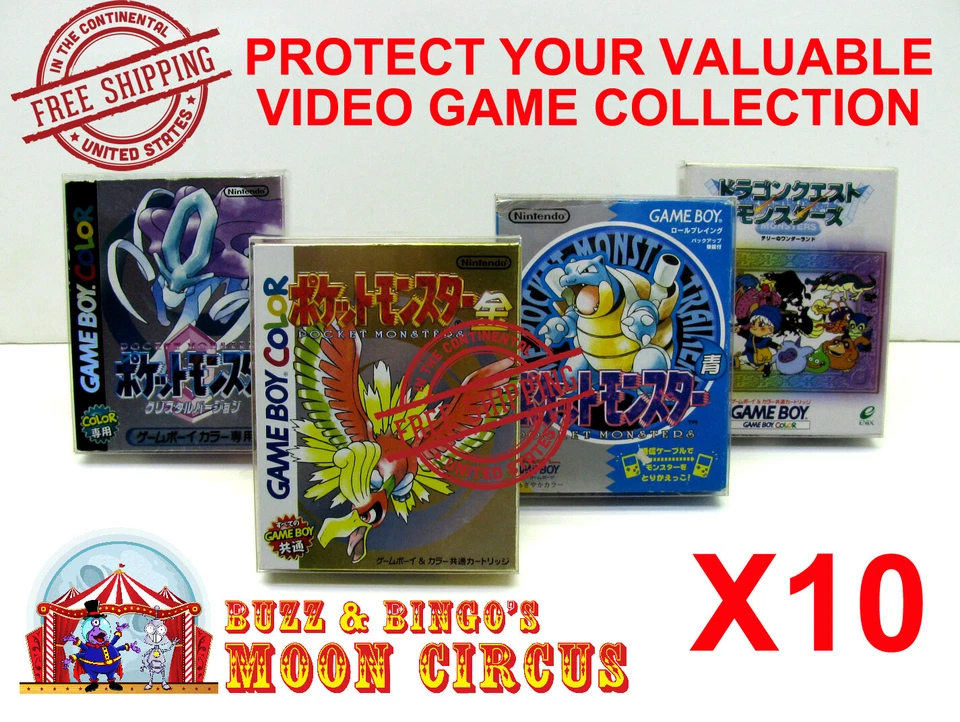 10X NINTENDO JAPAN GAME BOY / COLOR CIB GAME - CLEAR PROTECTIVE BOX PROTECTORS  - Image 1 of 4