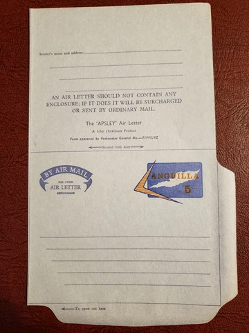 ANGUILLA Air Letter Sheet Cover