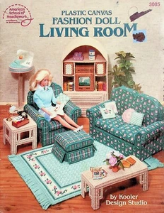 Fashion Doll Living Room Plastic Canvas Patterns By American School Needlework - Picture 1 of 4