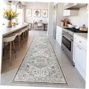 Washable Runner Rug - 2x8 Runners for Hallways Kitchen Non 2' x 8' Brown/Ivory - Picture 1 of 7