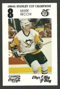 Postal de hockey emitida por el equipo Mark Recchi Pittsburgh Penguins Stanley Cup Champs - Imagen 1 de 1