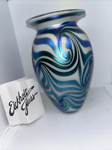 Eikckholt Glas handgeblasen schillernde Vase - Bild 1 von 7