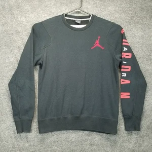 Air Jordan Sweatshirt Men Medium M Black Pullover Jumpman Front Crew Neck 619445 - Picture 1 of 13