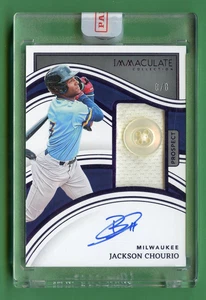 JACKSON CHOURIO 2023 PANINI INMACULADO PROSPECTO BOTÓN AUTOMÁTICO/8 MILWAUKEE BREWERS - Imagen 1 de 2