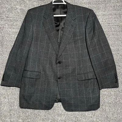 Blazer Abrigo Deportivo Canali 46R (ver Medidas) Gris Cuadros Dos Botones Italia Foto 1 de 4
