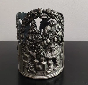 Godinger Silver Art Co Ltd Pewter Detailed Christmas Candle Holder - Picture 1 of 5