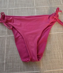 Coral High Waist High Cut Leg Brazilian Back Double Strings Bikini Junior Small - Picture 1 of 6