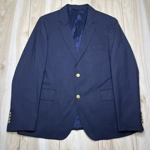Vineyard Vines Performance Navy Blue Hopsack Wool Gold Button Blazer Mens 46R - Picture 1 of 15