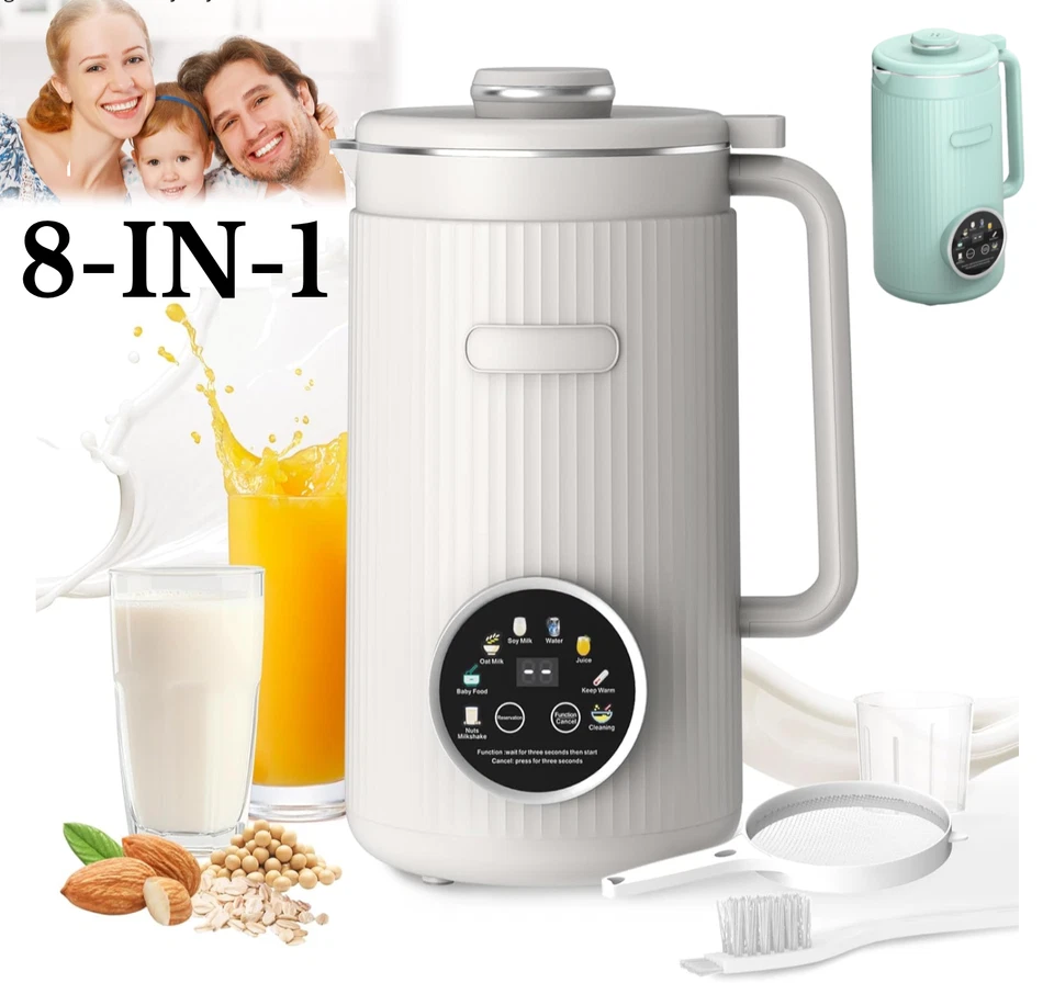 NAFEWIN Automatic Nut Milk Maker Machine 8 in 1 Soy Milk Maker Machine 35oz Milk Blender