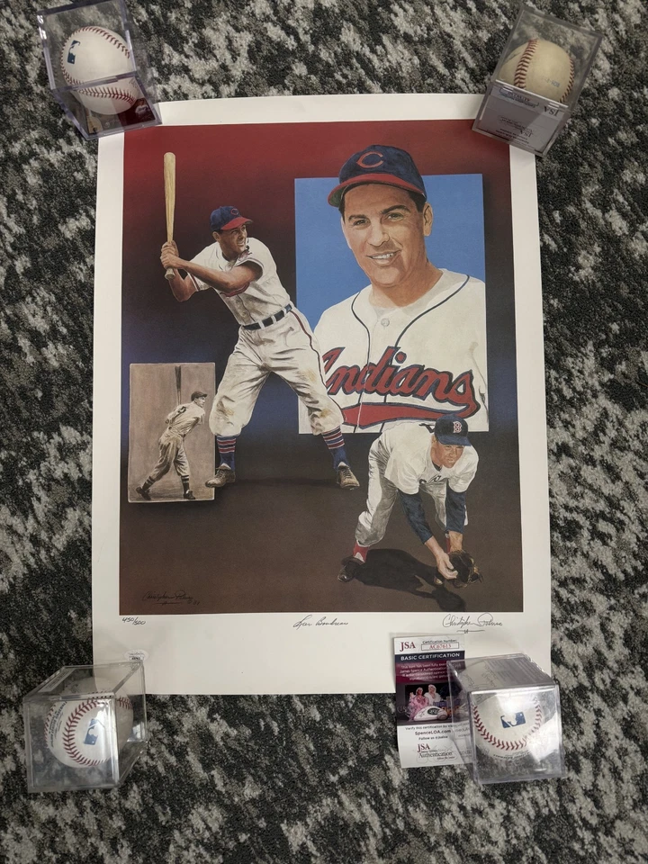 Litografía firmada por Lou Bourdreau JSA #450/500 Foto 1 de 1