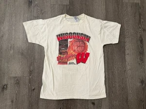Vintage Wisconsin Badgers Shirt Mens Large White 2000 Final Four Basketball Y2K - Picture 1 of 9