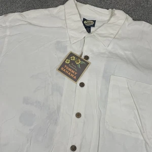 Camisa de campamento hawaiana Tommy Bahama para hombre XXL “More Par To Ya” golf vintage años 90 nueva con etiquetas - Imagen 1 de 13