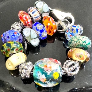 Pulsera Trollbeads Plata de Ley con Cuentas Océano Verde Tamaño 19 cm - Imagen 1 de 24