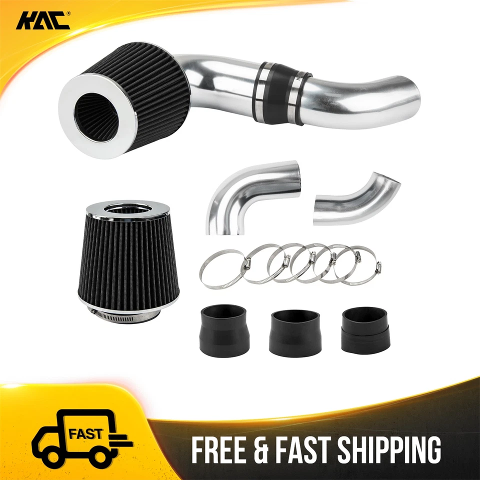 Kit de admisión de aire frío + filtro negro 3,5 pulgadas para Chevrolet S10 V6 1996-2003 4,3 L Foto 1 de 4