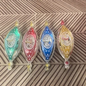 4 Vintage Vogel Träne Kunststoff Weihnachtsschmuck - Bild 1 von 11