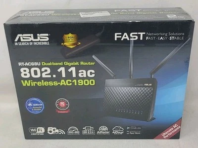 Asus RT-AC68U Wi-Fi 802.11ac Ethernet Wireless Router AC-1900. New-Sealed - Image 1 of 4