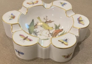 Herend Porzellan Rothschild Vogel 6" Aschenbecher #7700, frühe Marke - Bild 1 von 8