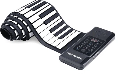 FUNKEY B-WARE 88-Tasten Rollpiano Kinder Keyboard E-Piano MIDI Pedal Netzteil Akku